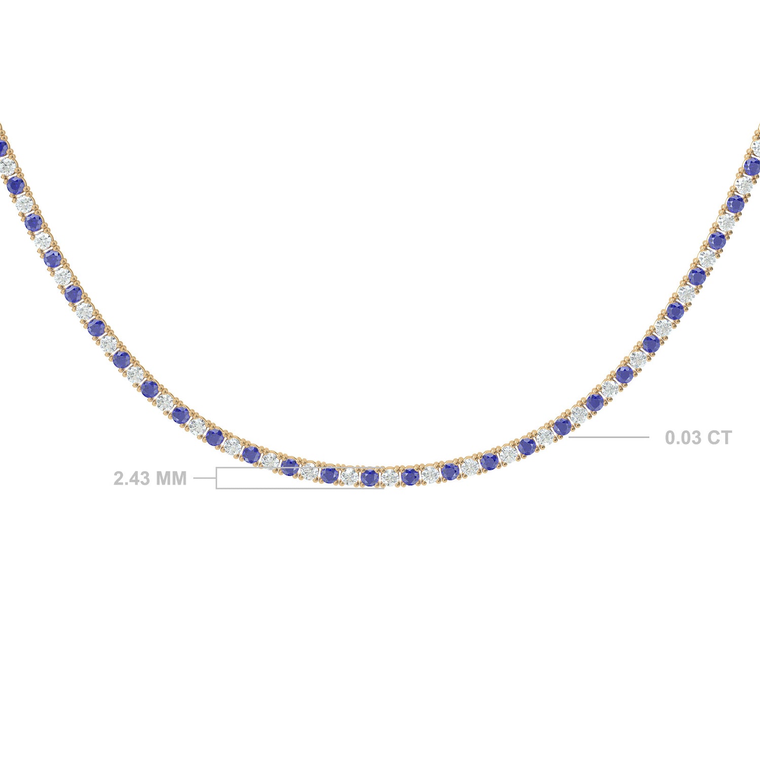 Diamonds and Precious Stones Tennis Necklace