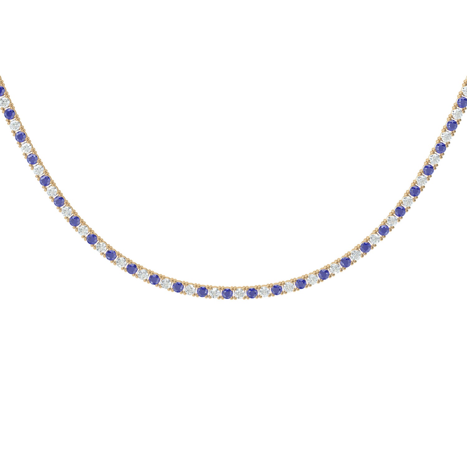 Diamonds and Precious Stones Tennis Necklace