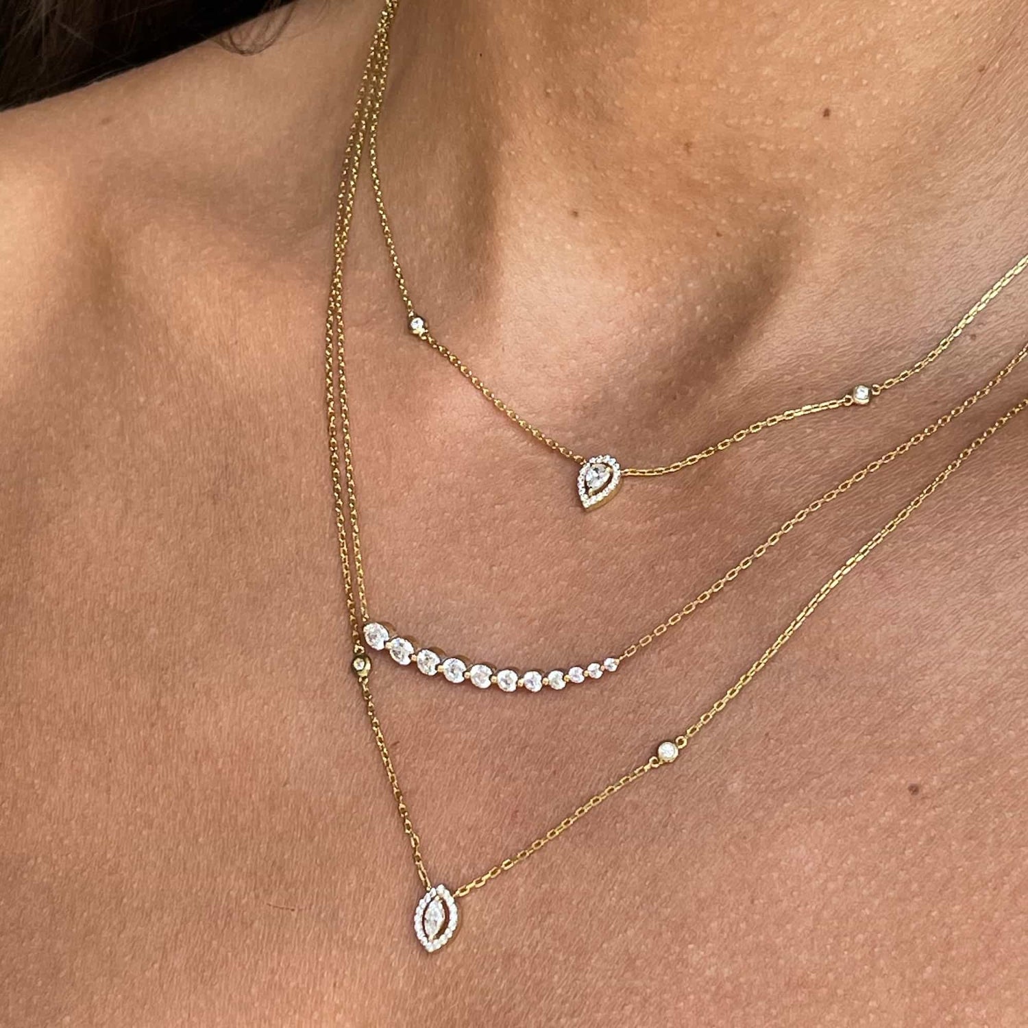 NECKLACE VERONA MARQUISE CUT DIAMOND