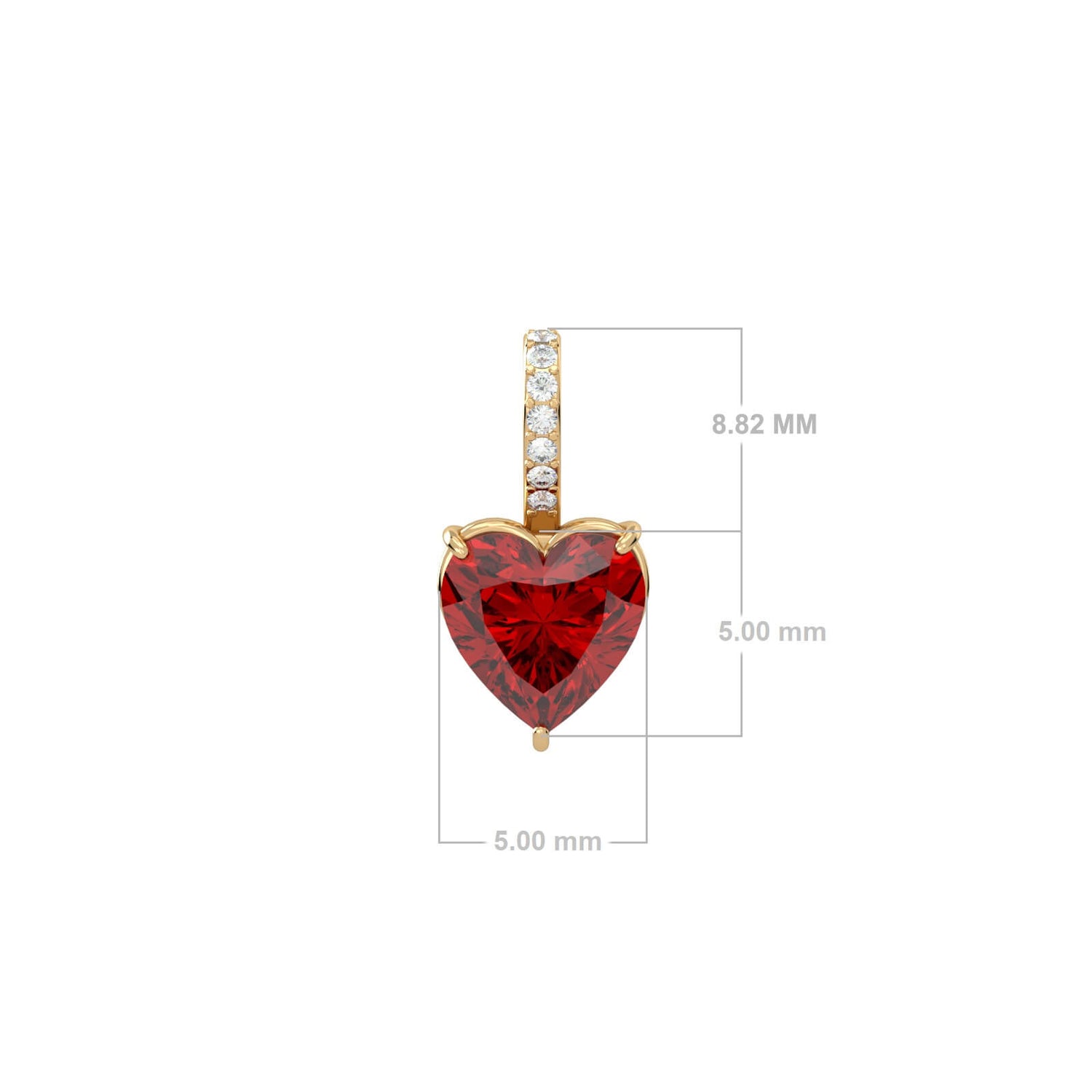 Charm Heart Precious Stone