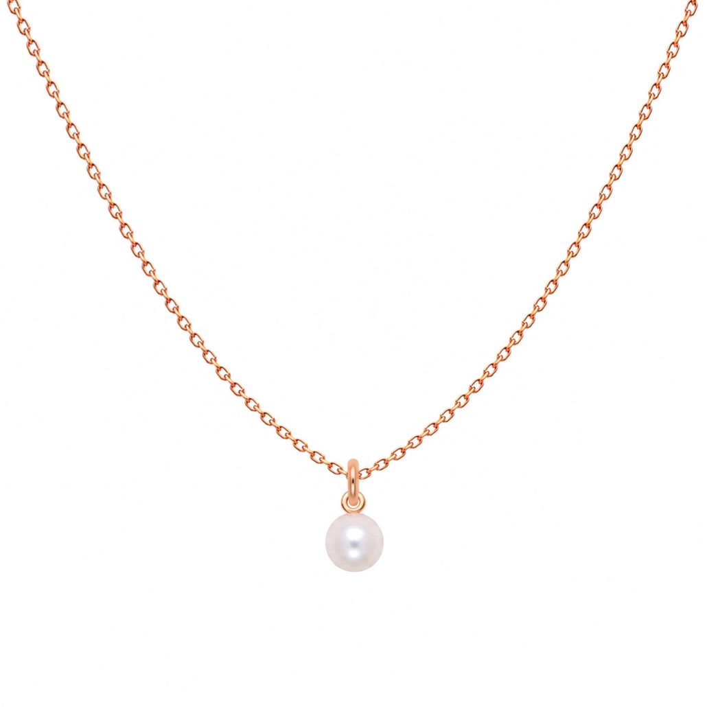 Single Pearl Necklace, solid 18K gold, view 2 of 6