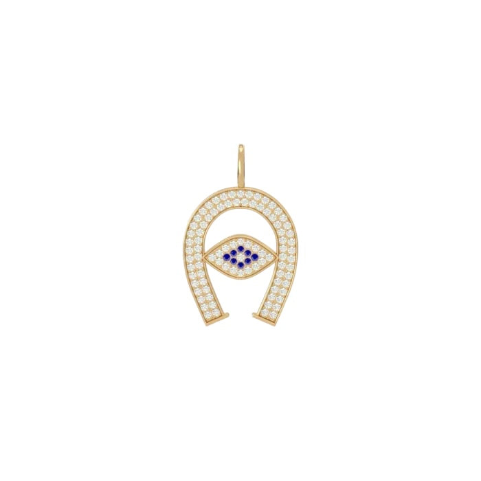 Evil Eye Horse Shoe  Charm