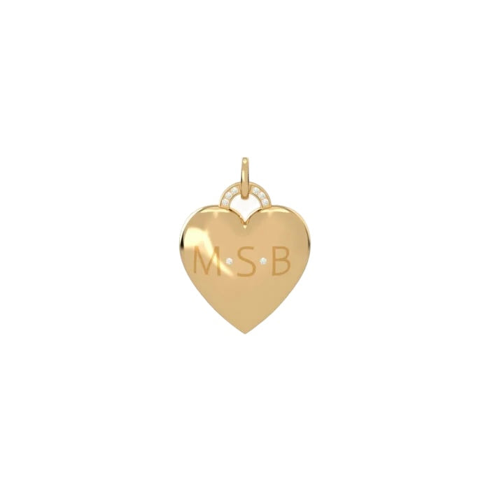 Initial Love Heart Charm
