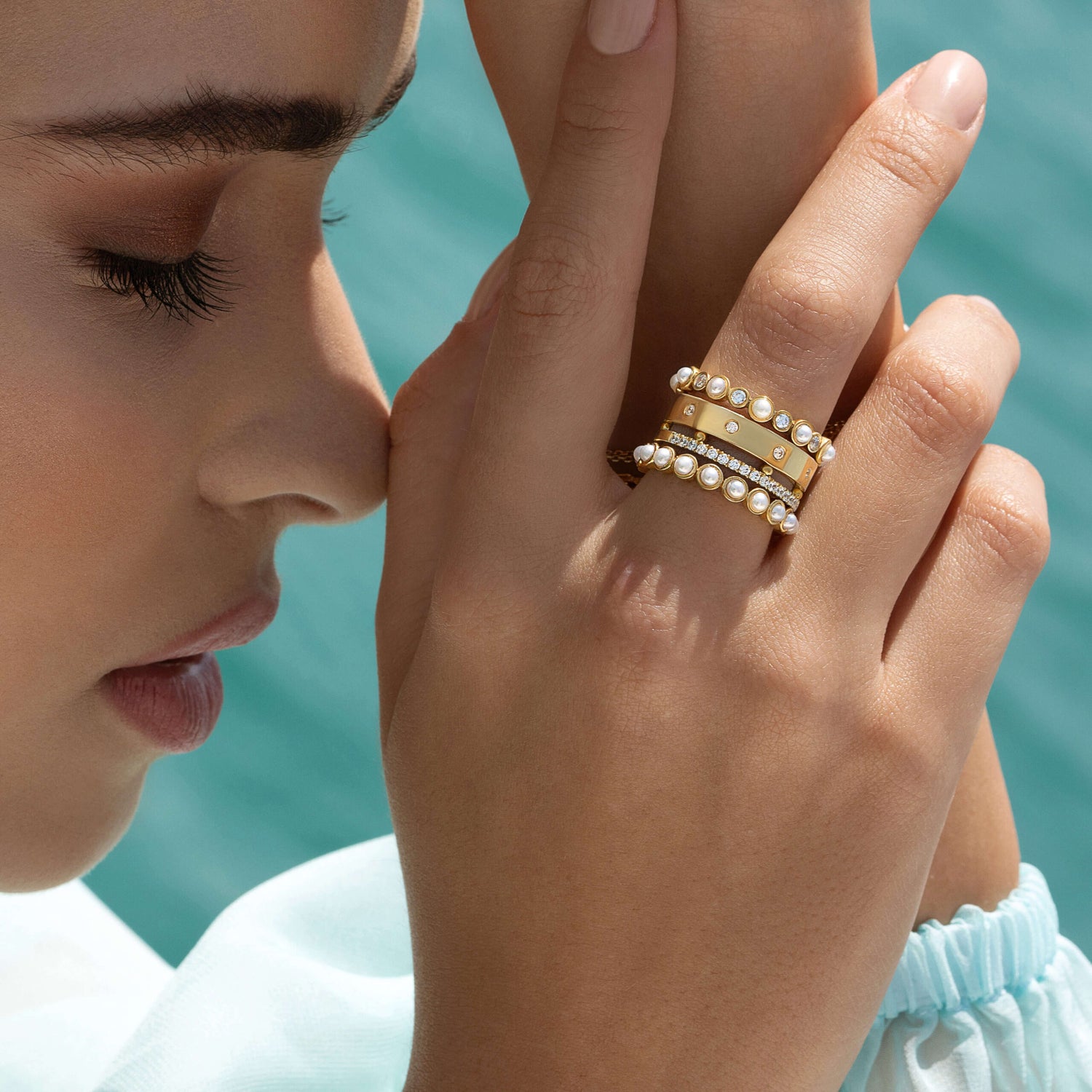 Perle & Diamond Petite Ring
