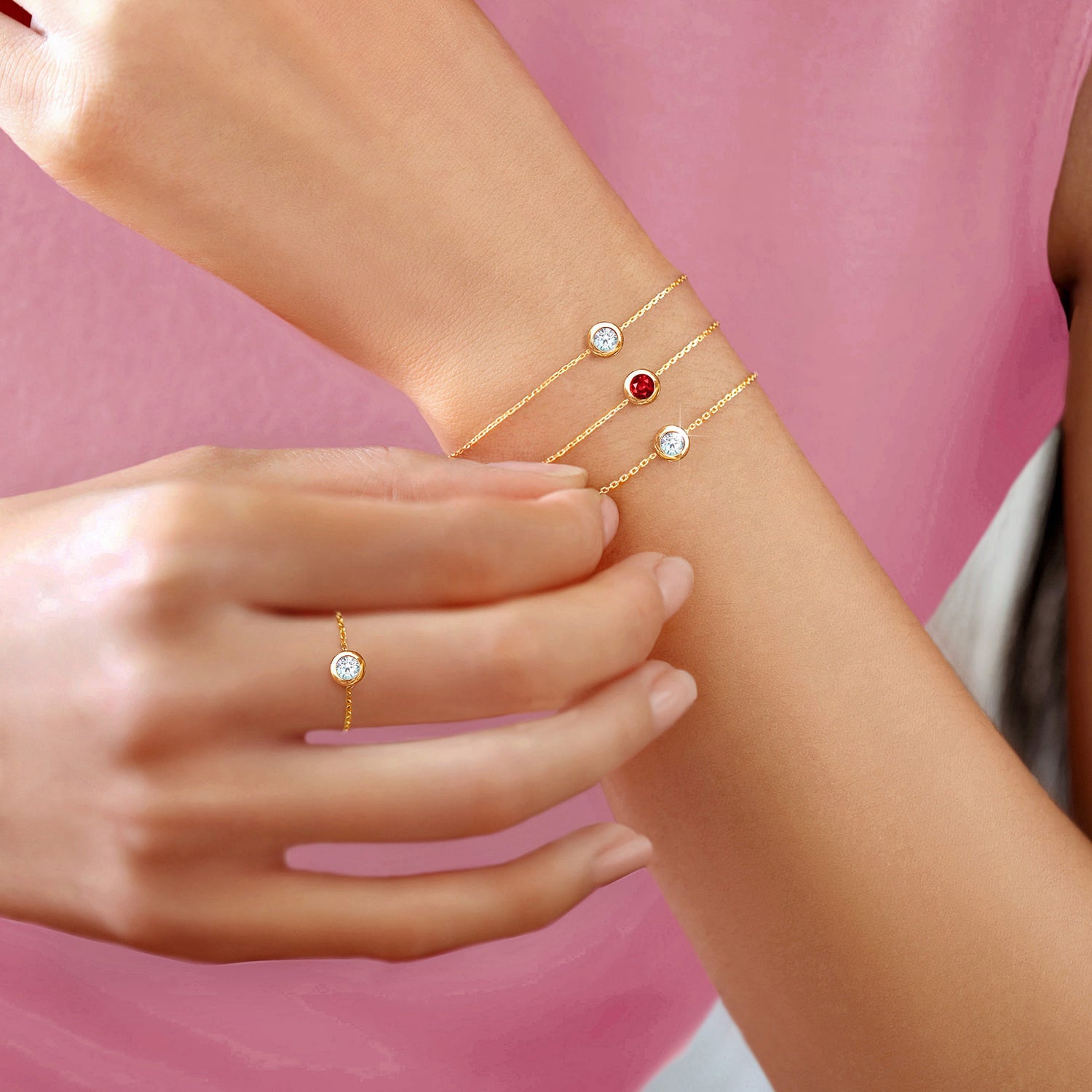 Precious Stone Solitaire Bracelet