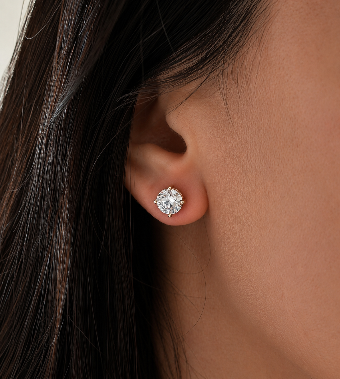 Pure Solitaire Stud Earrings