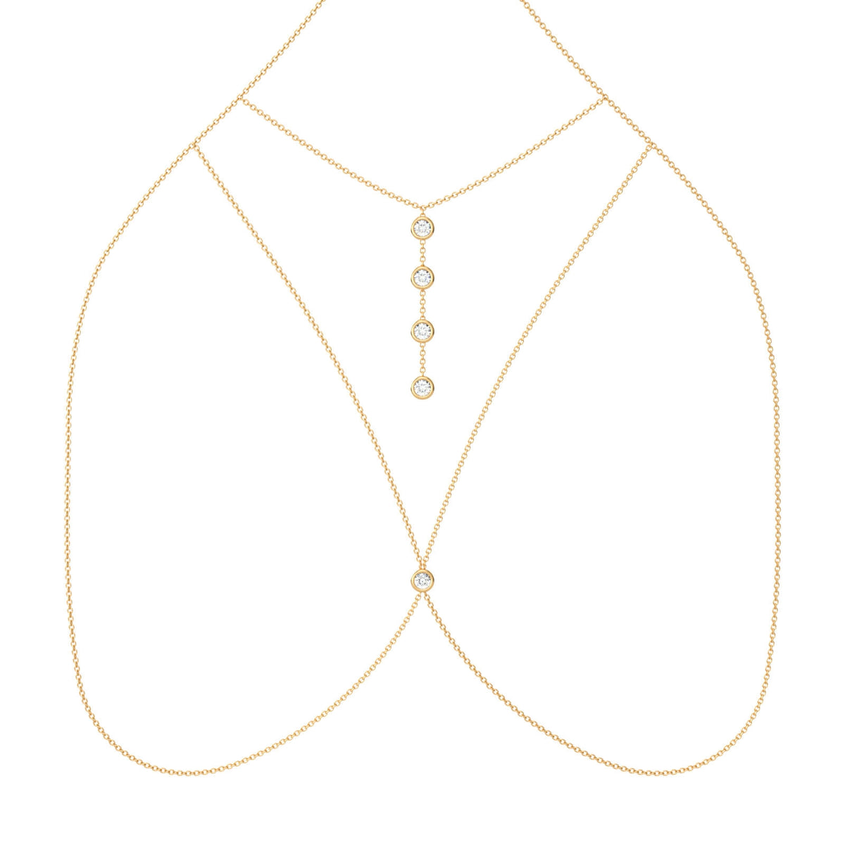 Pauline Body Chain-Yellow Gold- Aquae Jewels - Exquisite Jewelry