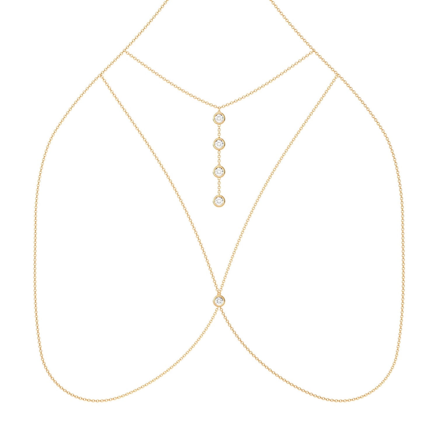 Pauline Body Chain-Yellow Gold- Aquae Jewels - Exquisite Jewelry