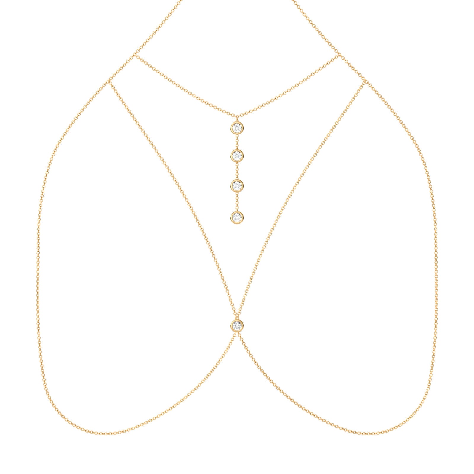 Pauline Body Chain-Yellow Gold- Aquae Jewels - Exquisite Jewelry