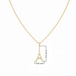 Pavé Diamond Eiffel Tower Necklace, solid 18K gold, view 4 of 9