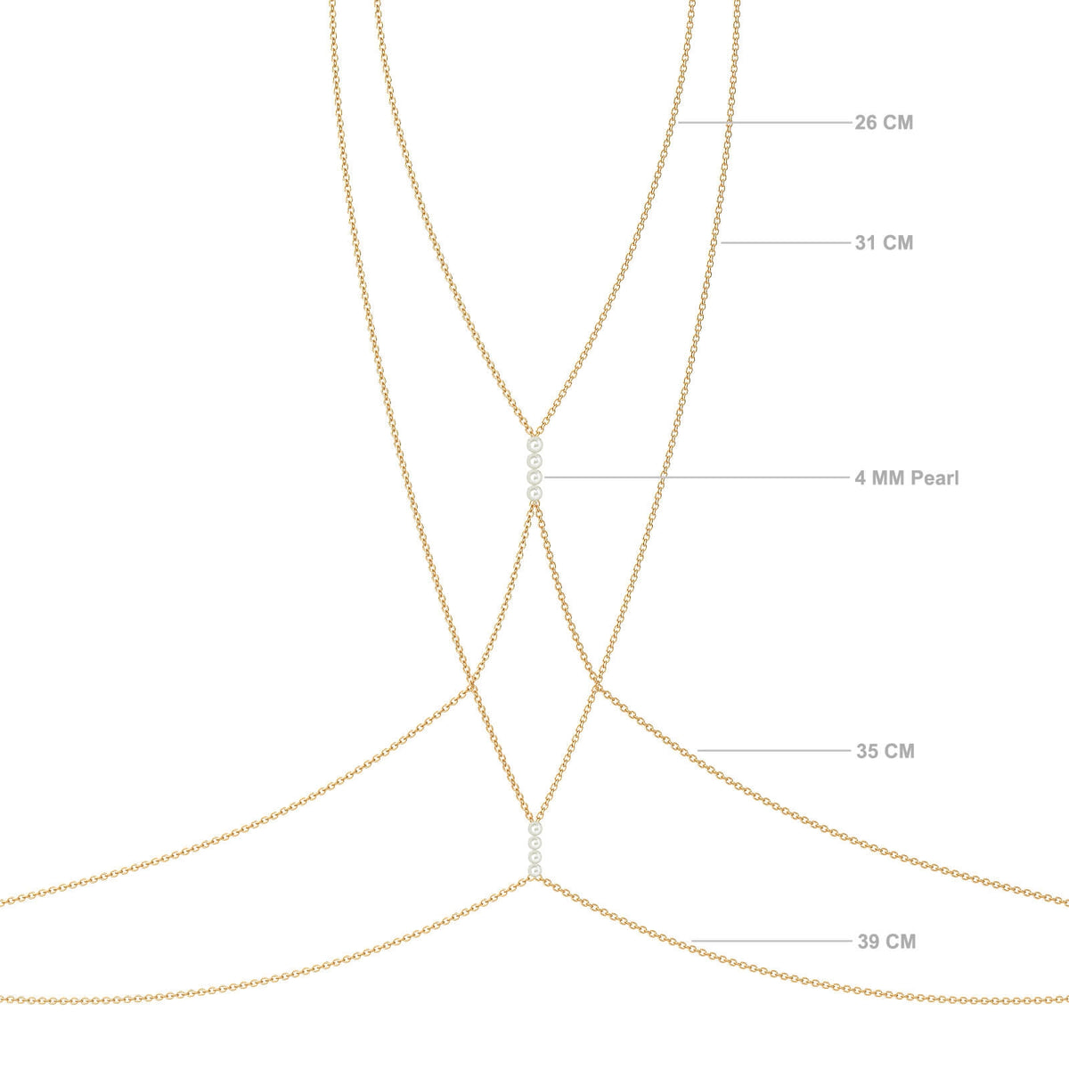 Pearls Body Chain- Yellow gold - Aquae Jewels - Exquisite Jewelry