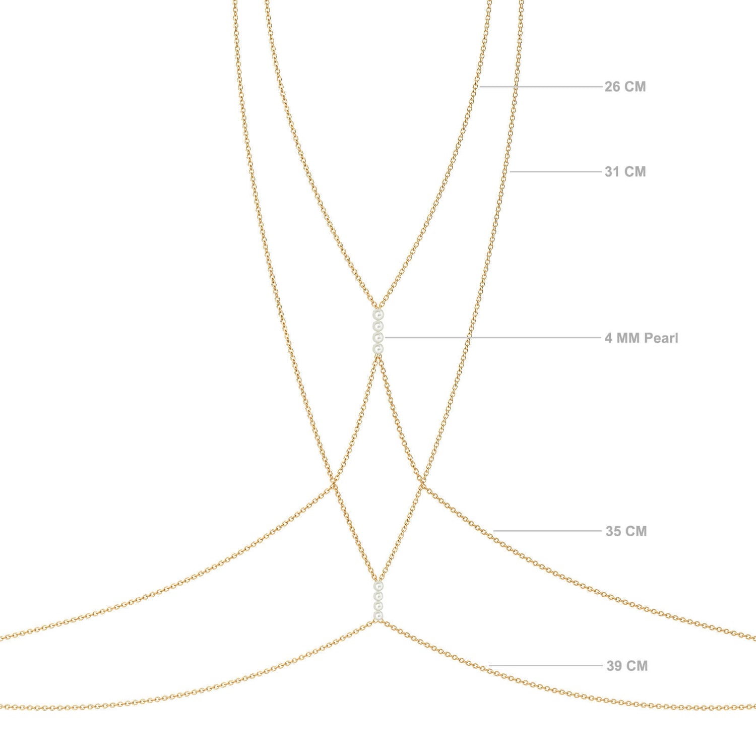 Pearls Body Chain- Yellow gold - Aquae Jewels - Exquisite Jewelry