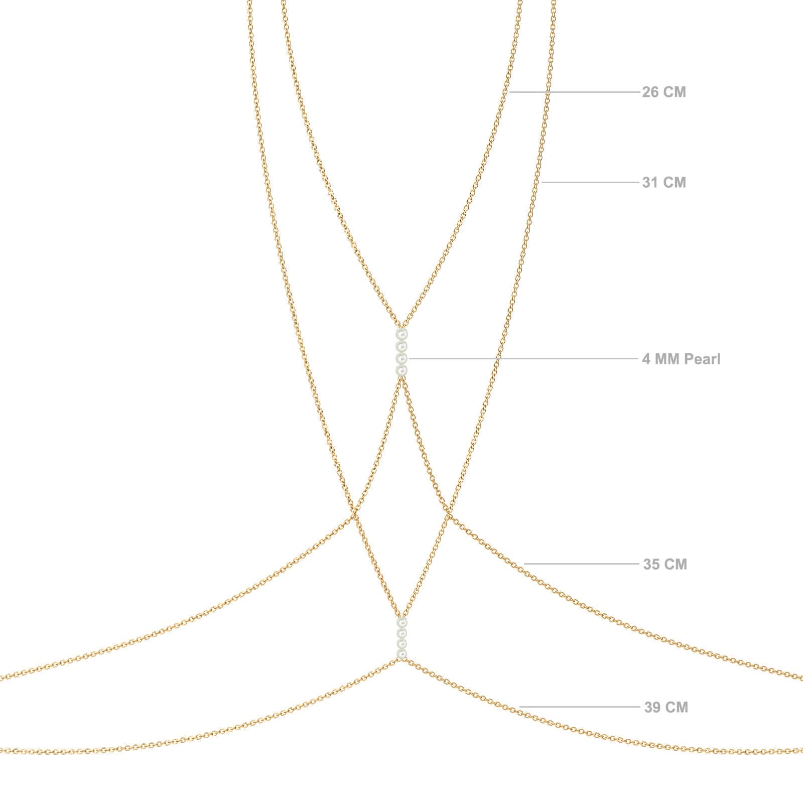 Pearls Body Chain- Yellow gold - Aquae Jewels - Exquisite Jewelry