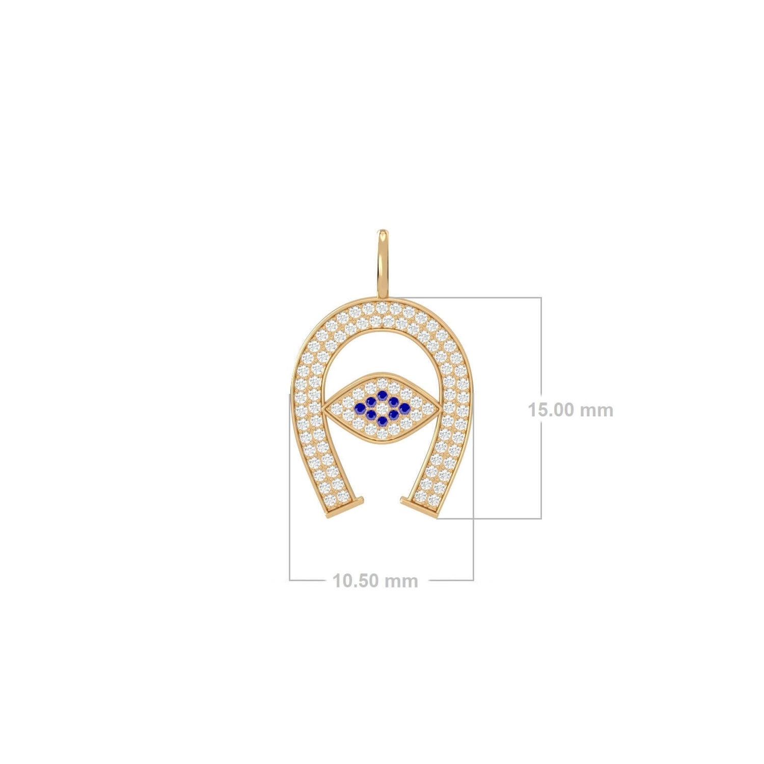 Evil Eye Horse Shoe  Charm