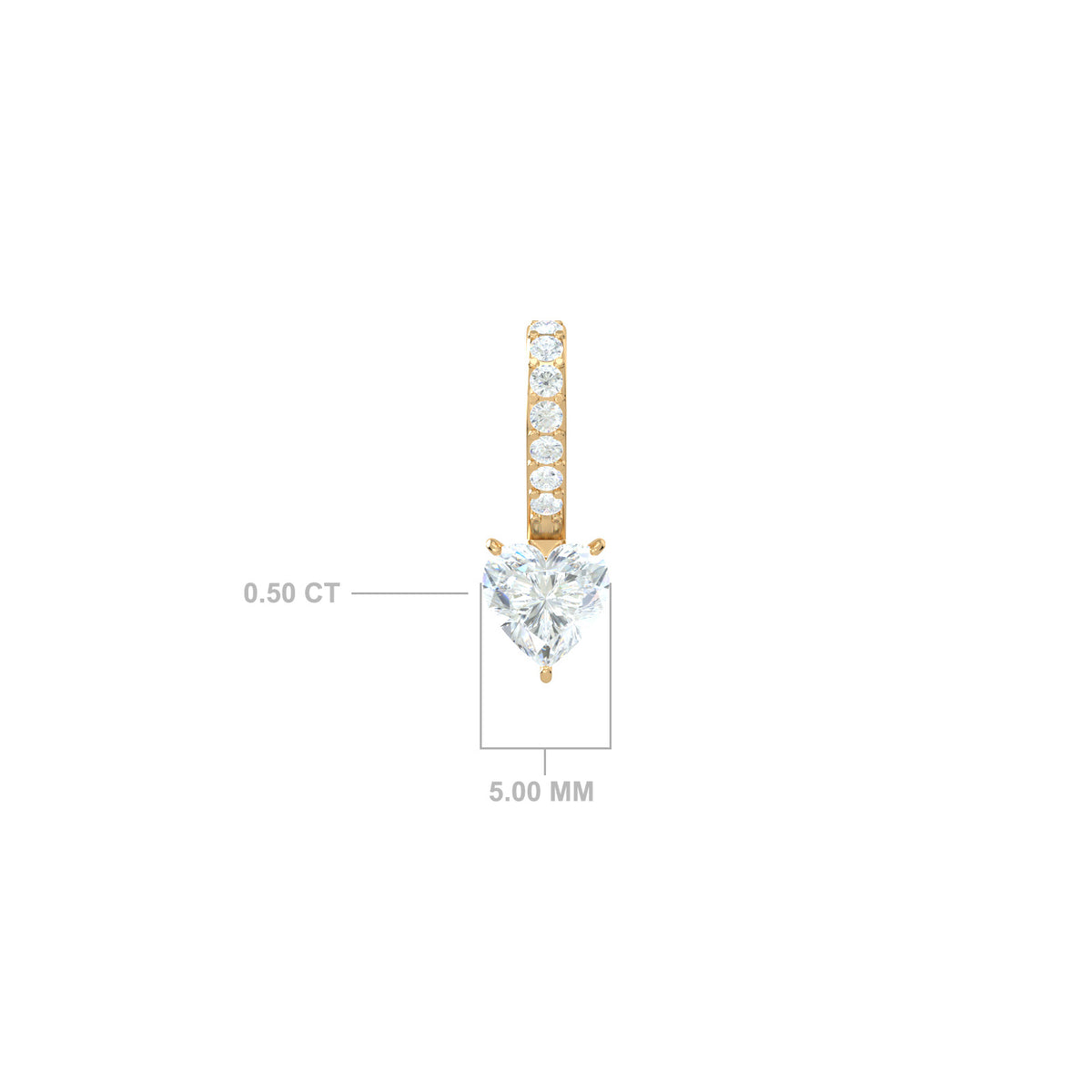 Diamond Heart Charm, solid 18K gold, view 2 of 4