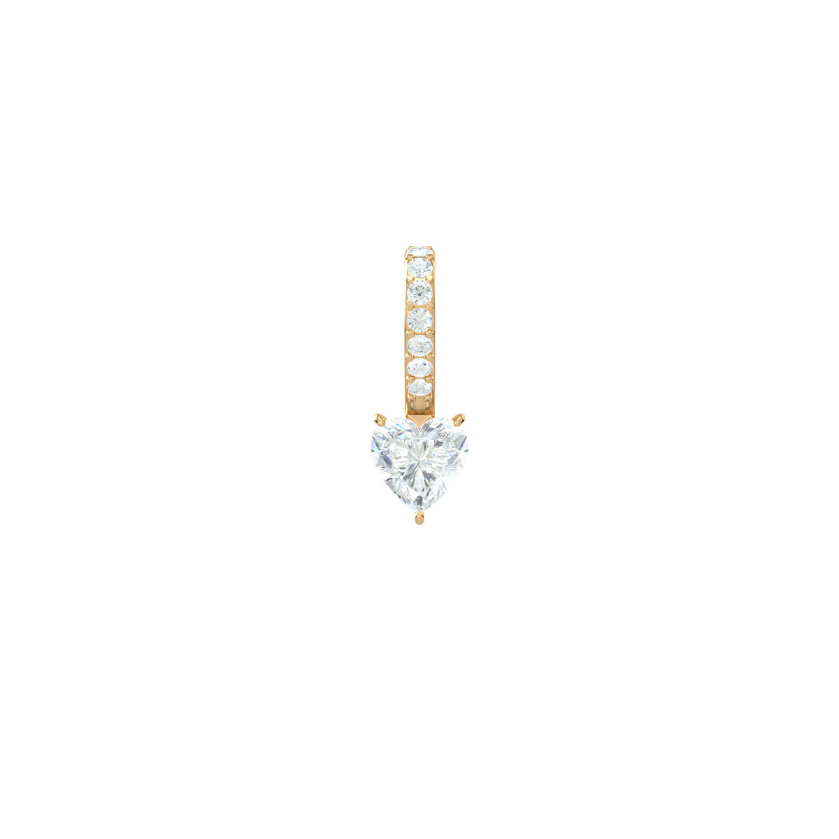 Diamond Heart Charm, solid 18K gold, by Aquae Jewels