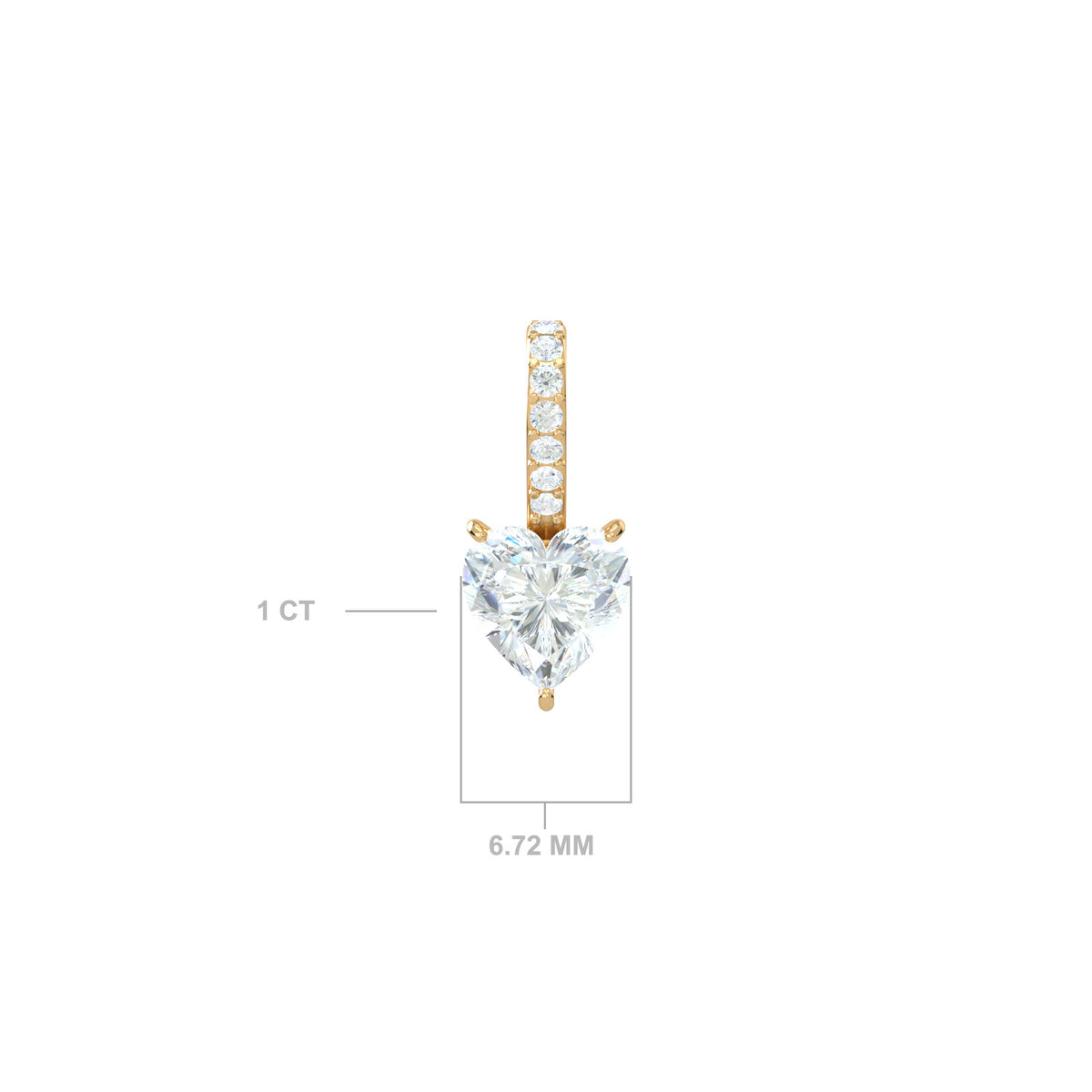 Diamond Heart Charm, solid 18K gold, view 4 of 4