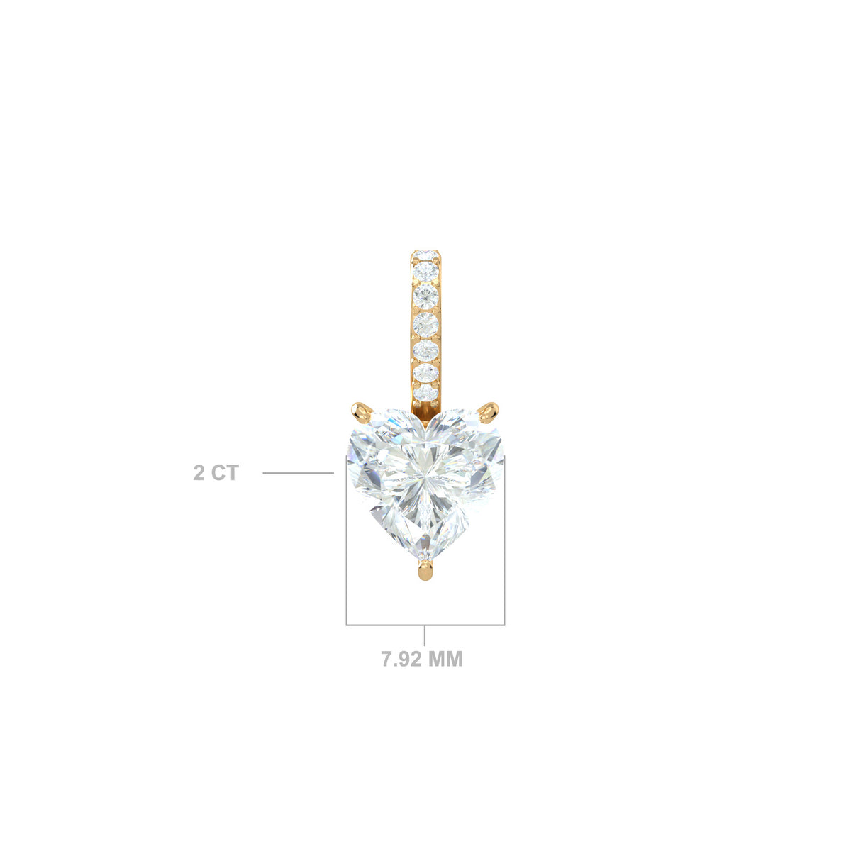 Diamond Heart Charm, solid 18K gold, view 3 of 4