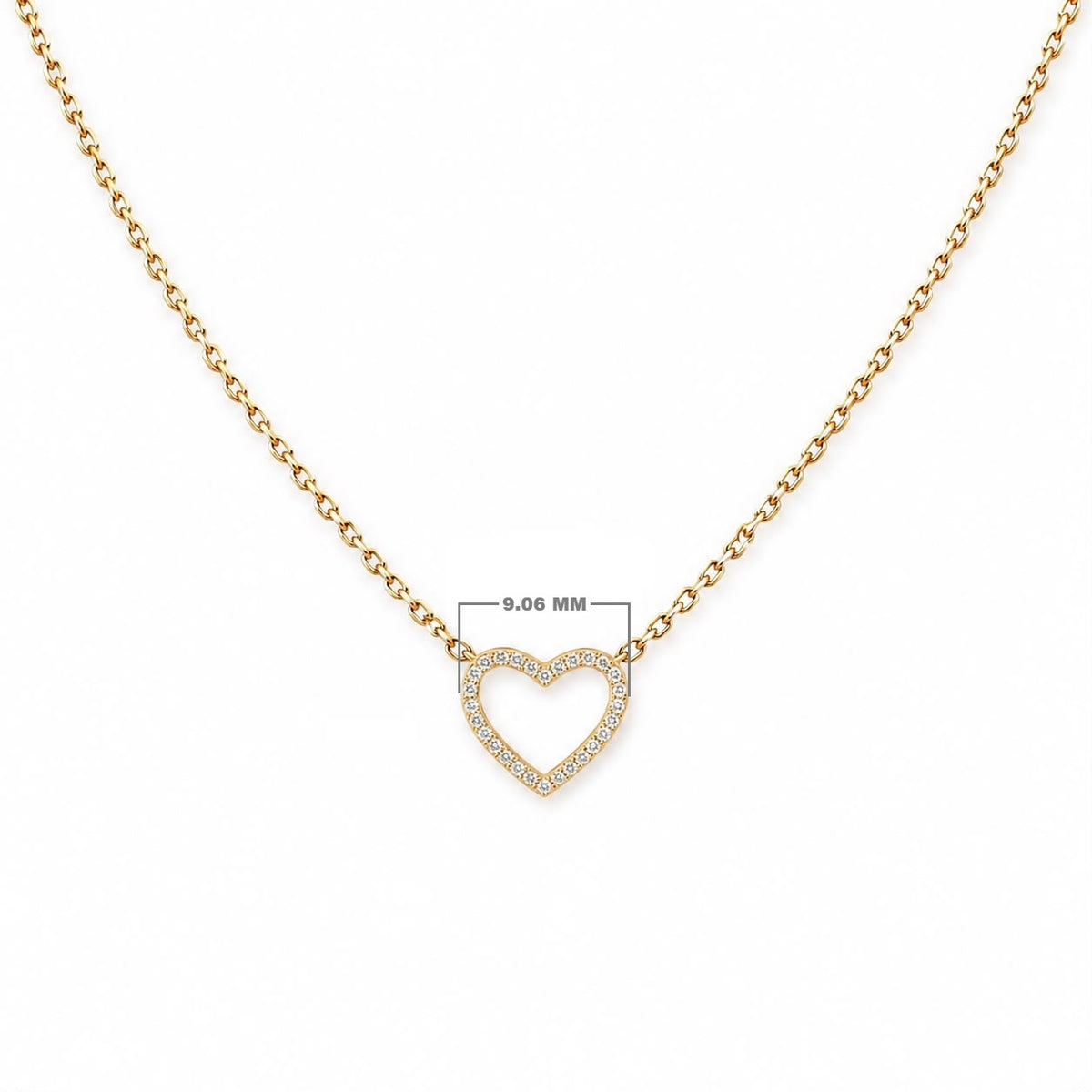 Heart Pendant Necklace with Heart-Cut Diamonds, solid 18K gold, view 5 of 8
