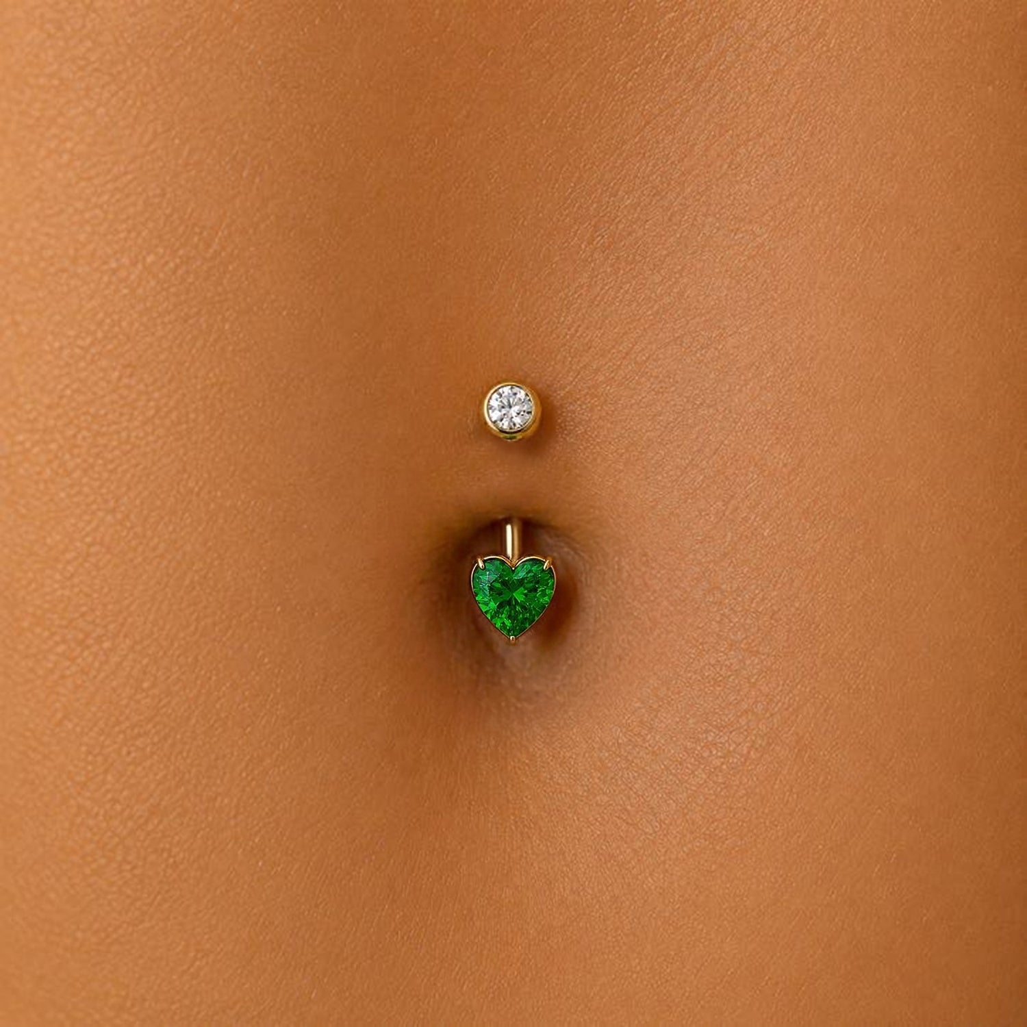 Precious Stone Heart  Belly Button