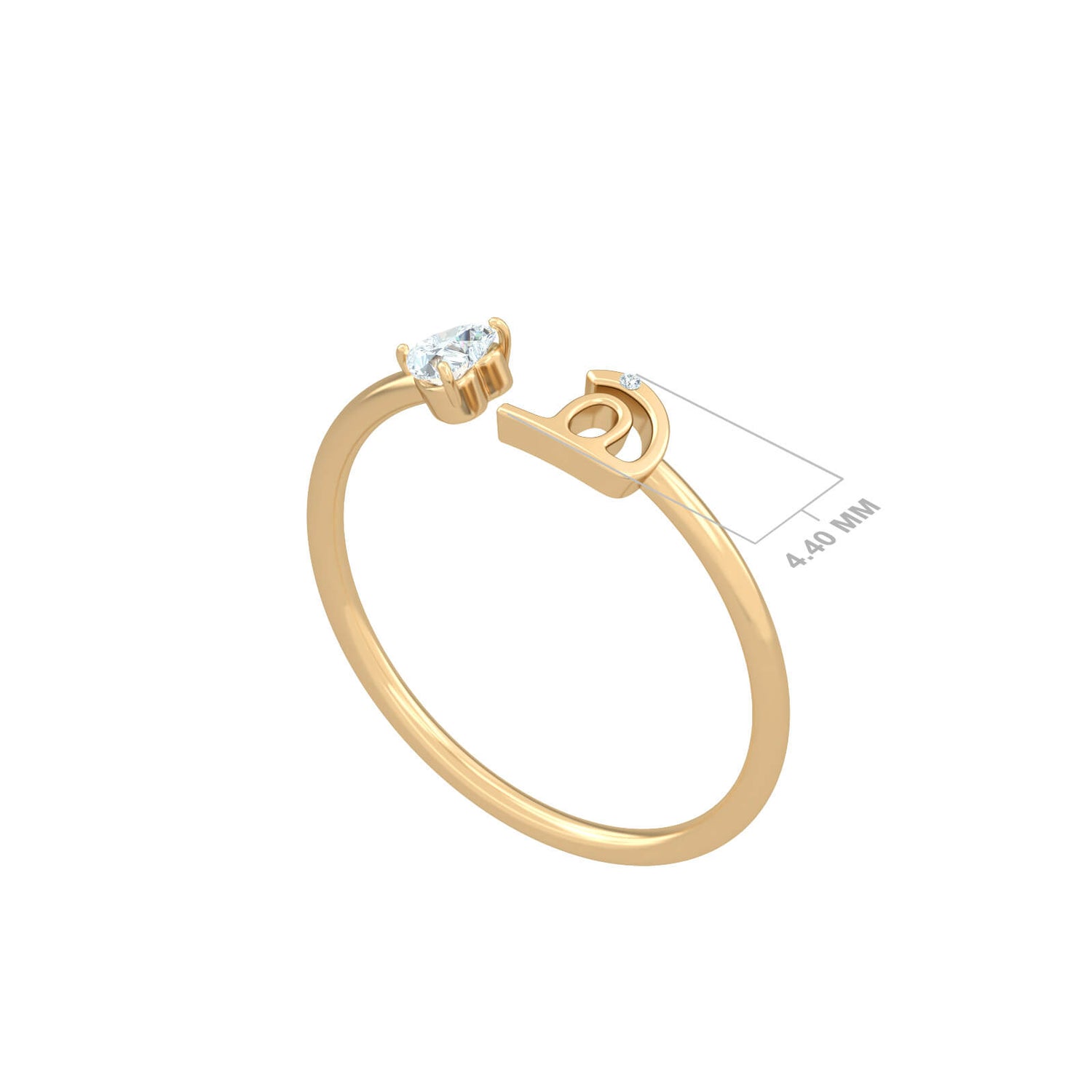 Arabic-Heart Name Ring