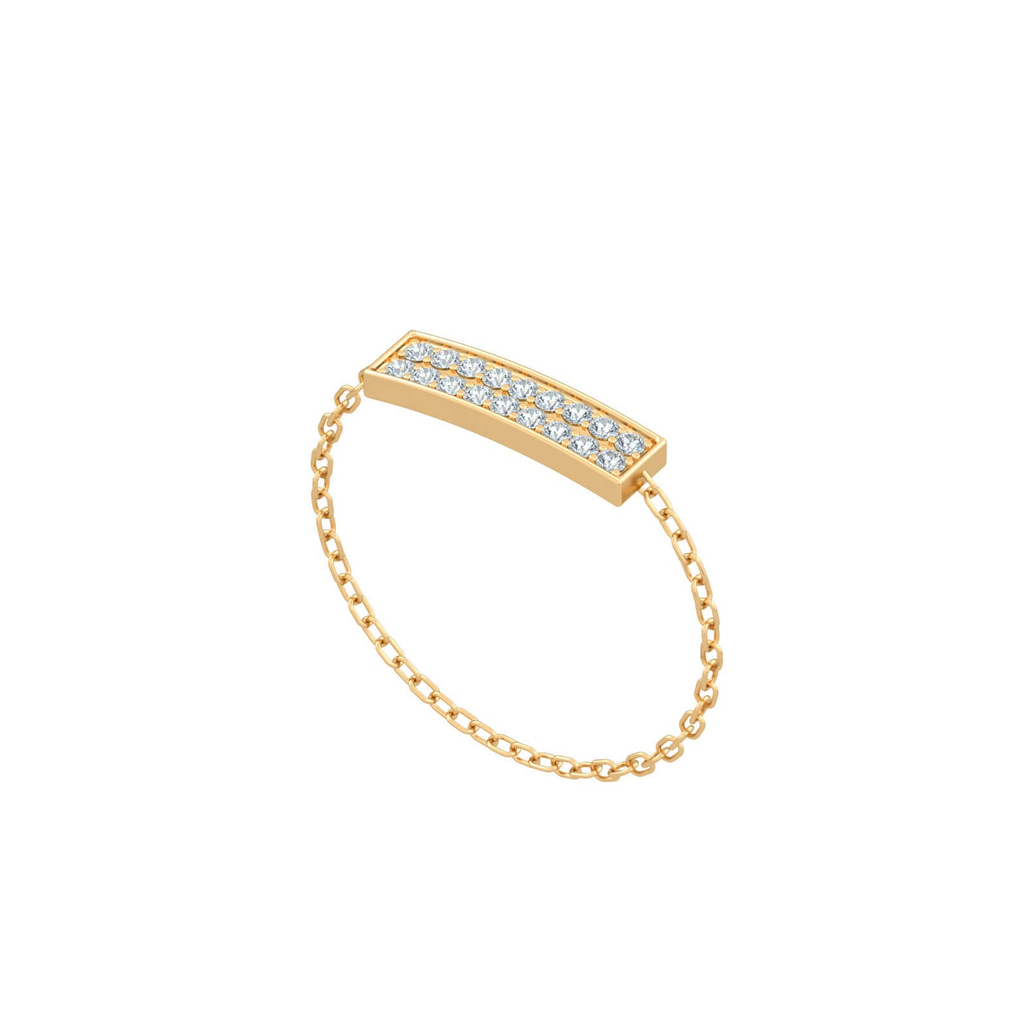 Paris-Dubai Double Line Chain Ring