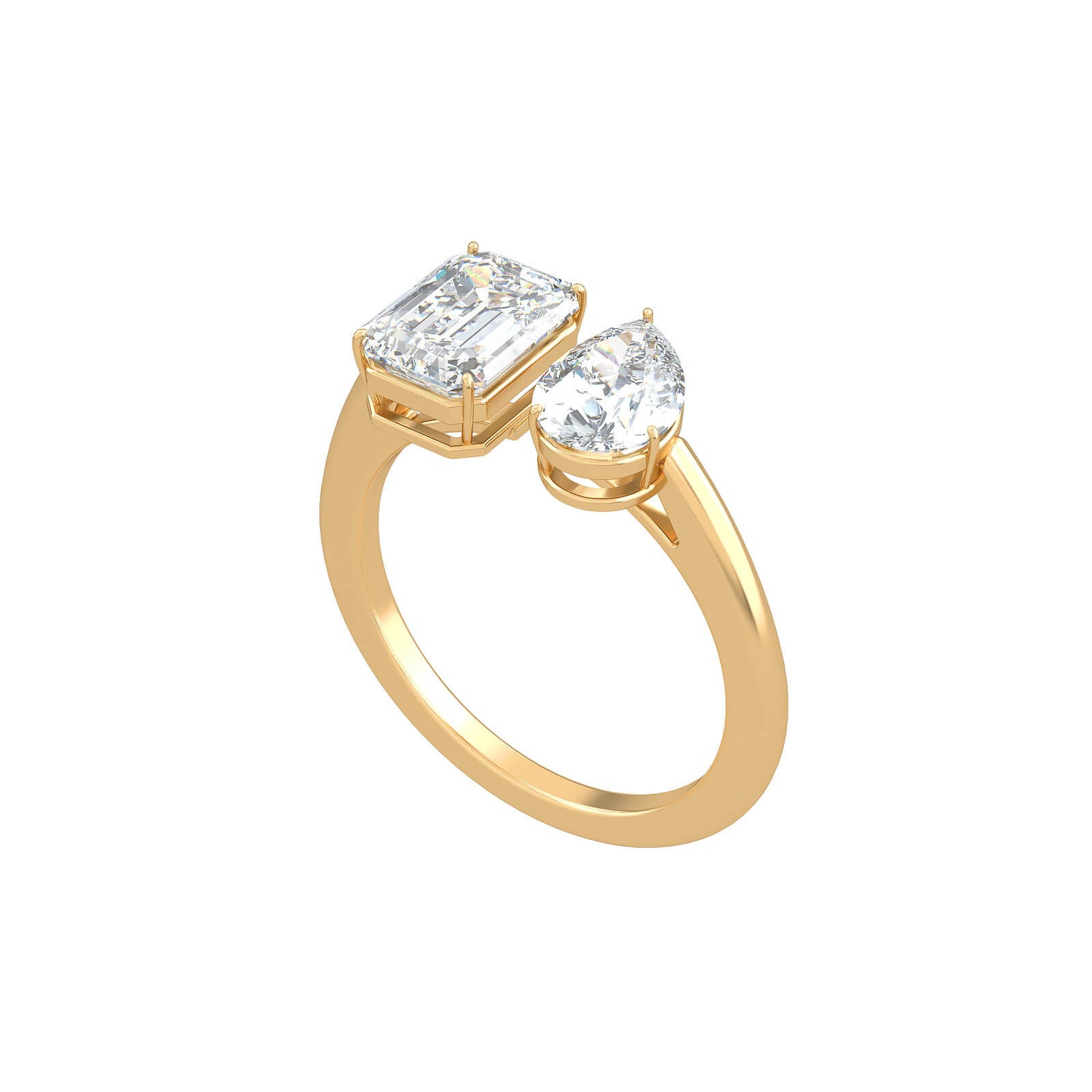 Twin Pear Emerald Engagement Ring