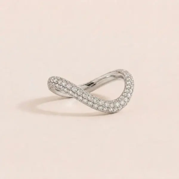 Two Rows Diamond Swing Ring