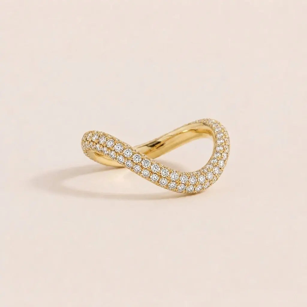 Two Rows Diamond Swing Ring