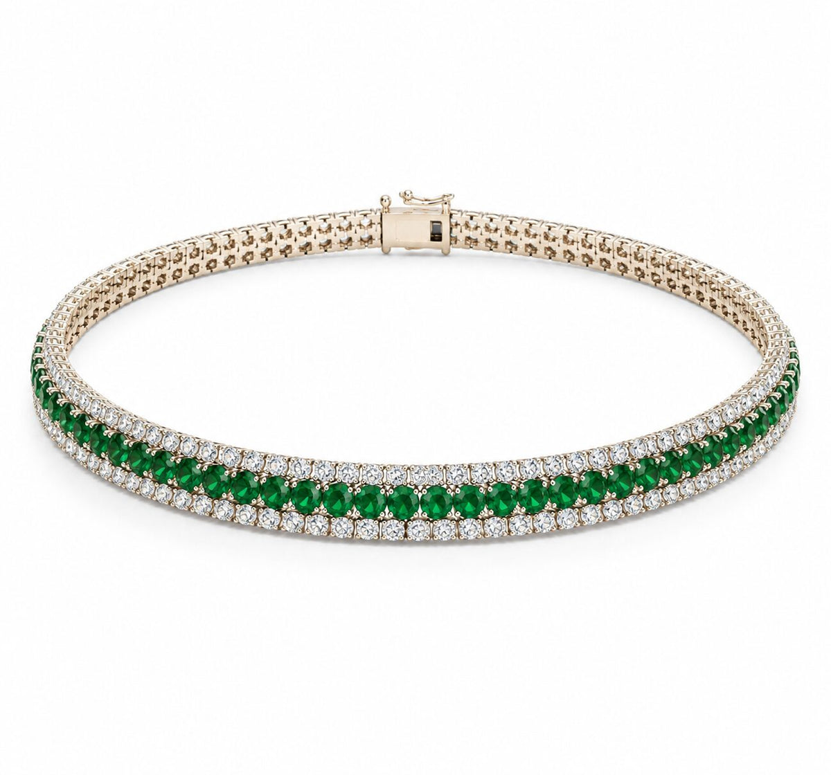 Emerald and diamond choker in 18K white gold – Royale