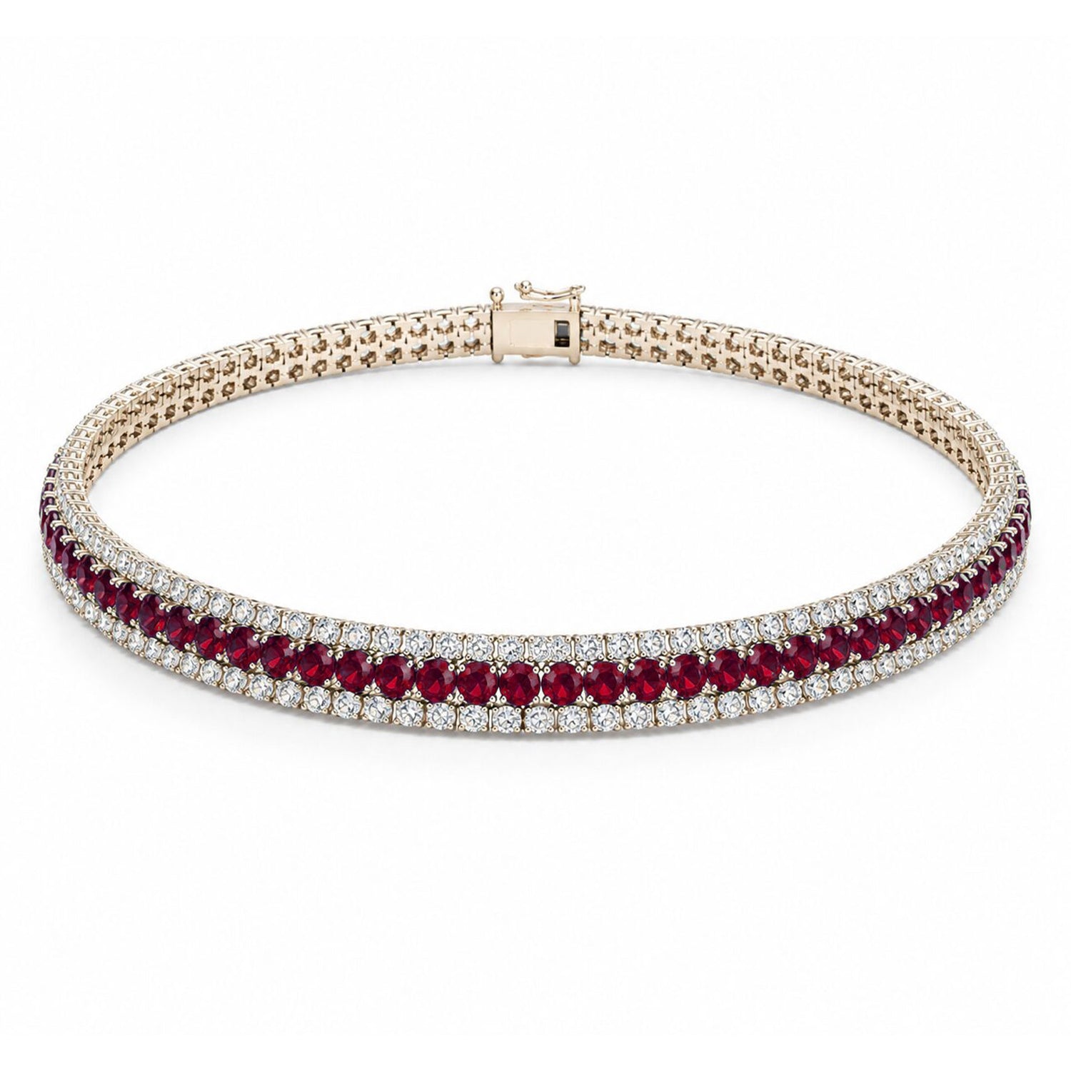 Ruby and diamond choker in 18K white gold – Royale