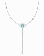 Red Carpet Blue Eye Necklace White