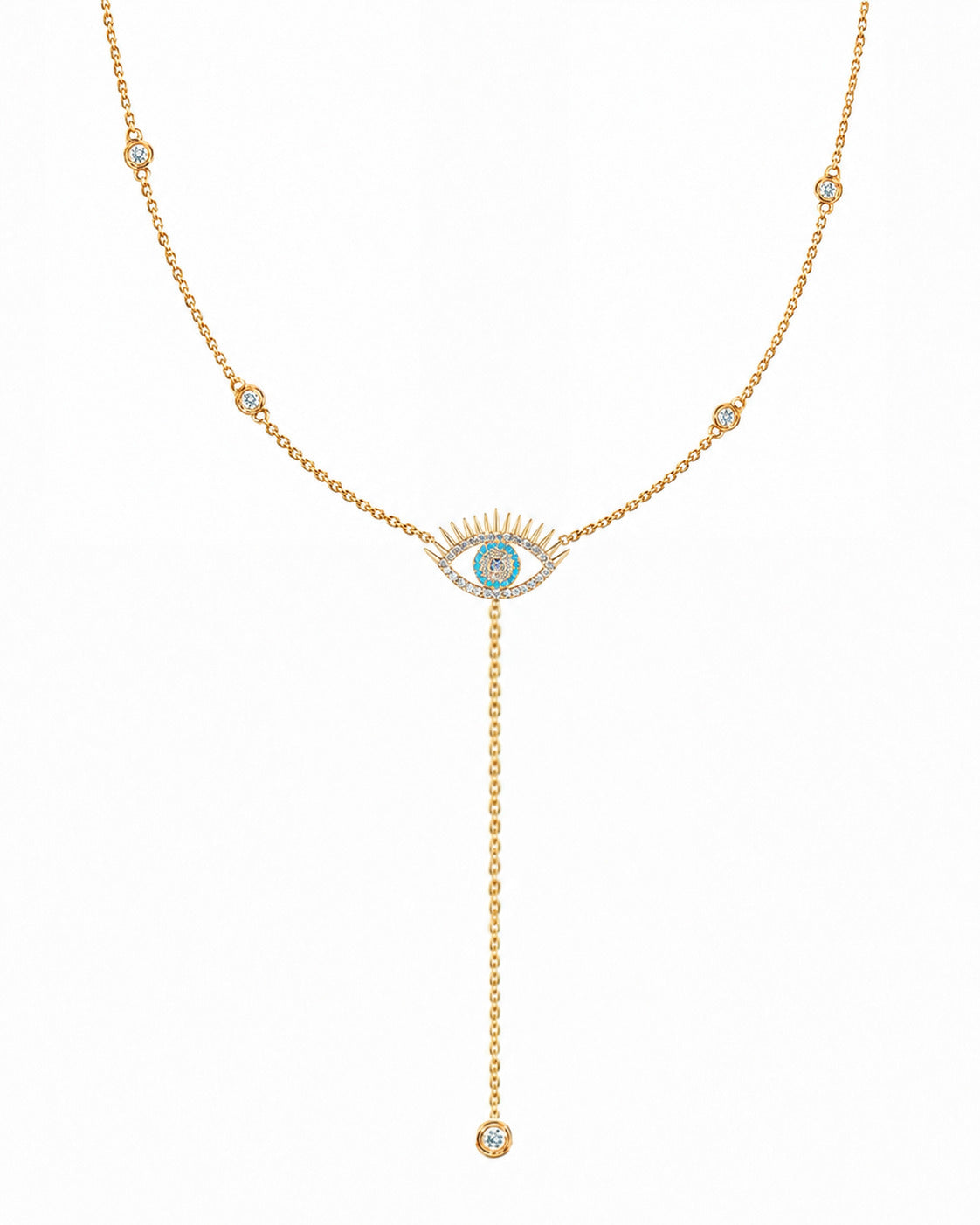 Red Carpet Blue Eye Necklace Yellow