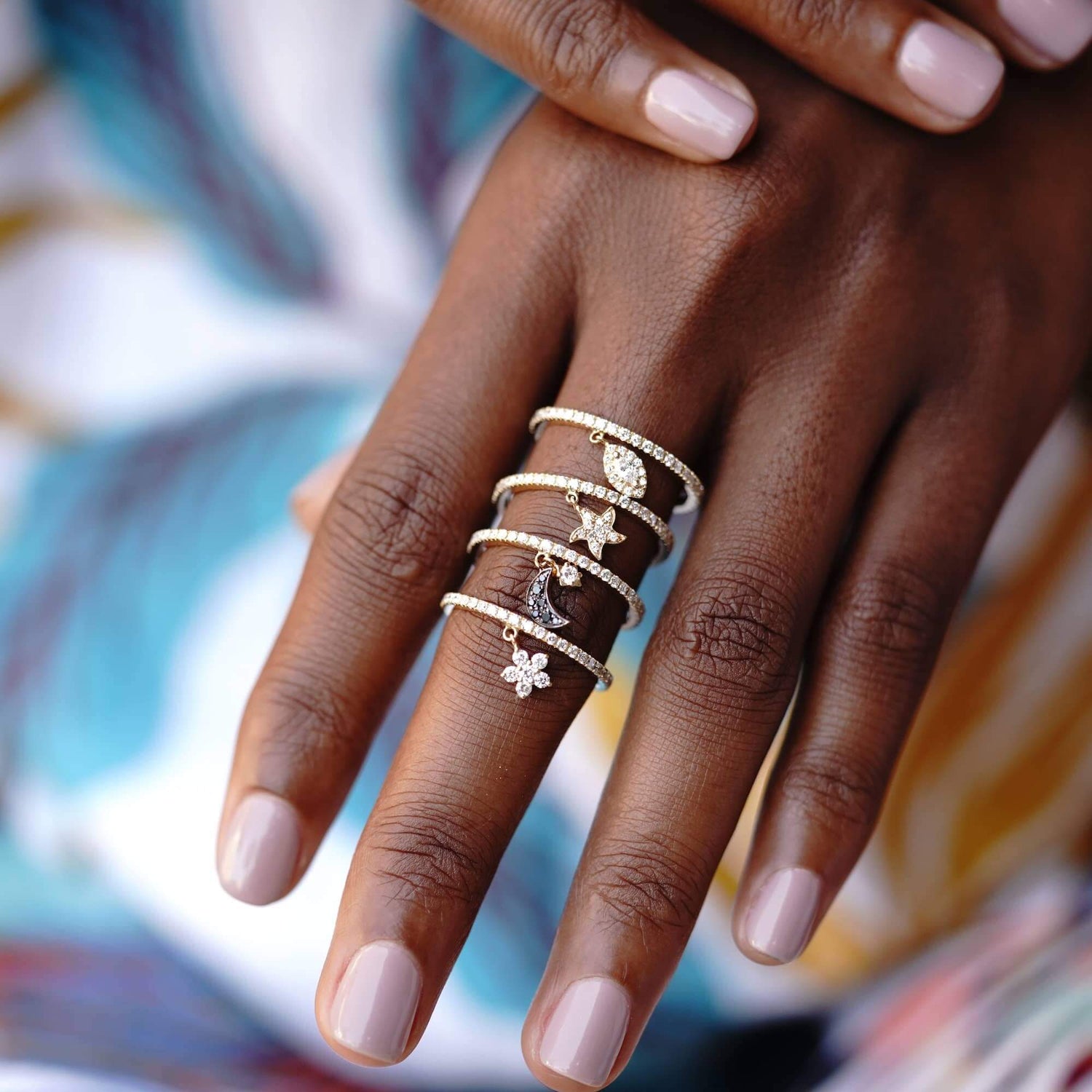 Black Moon & Star Ring