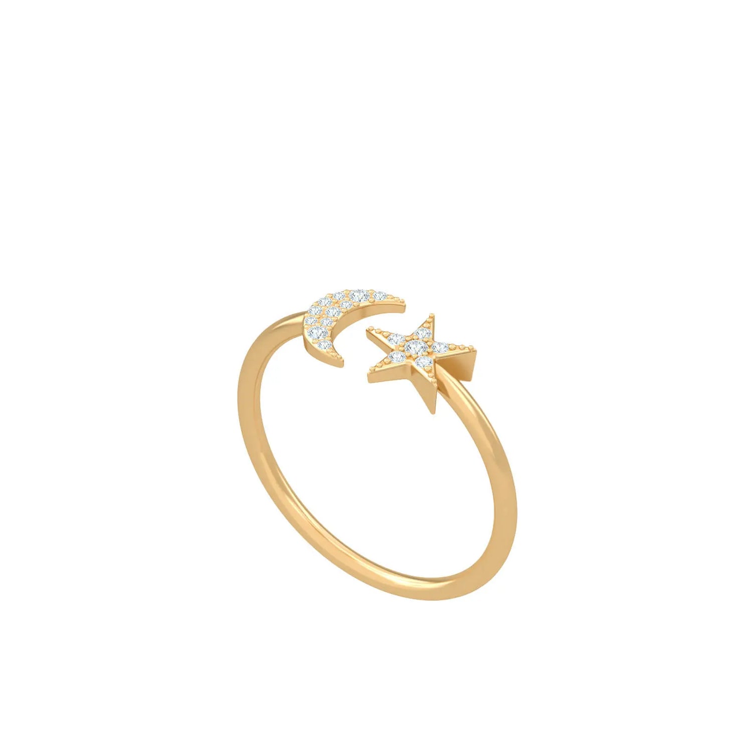 Moon and Star Ring