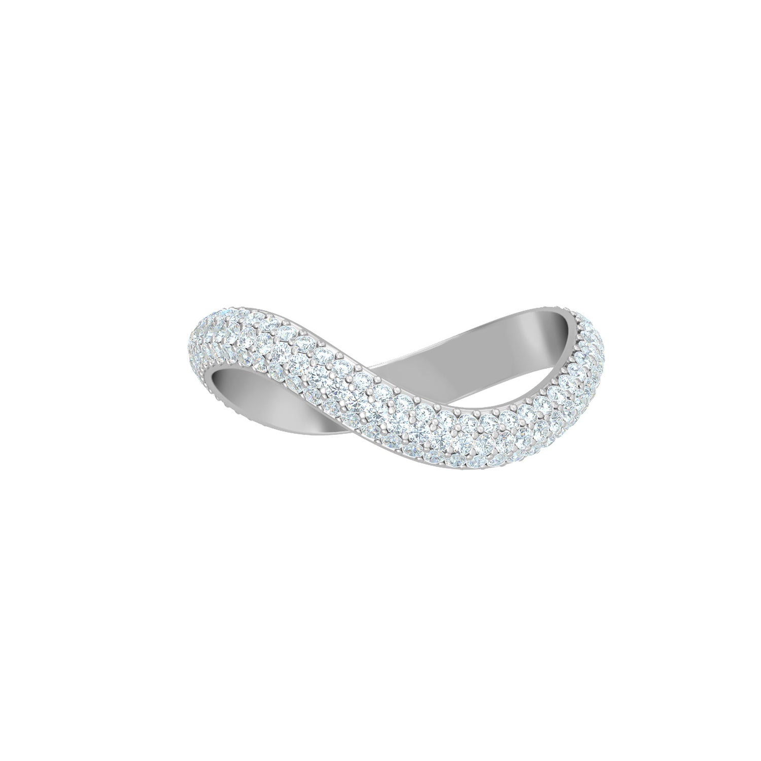 Three Rows Diamond Swing Ring