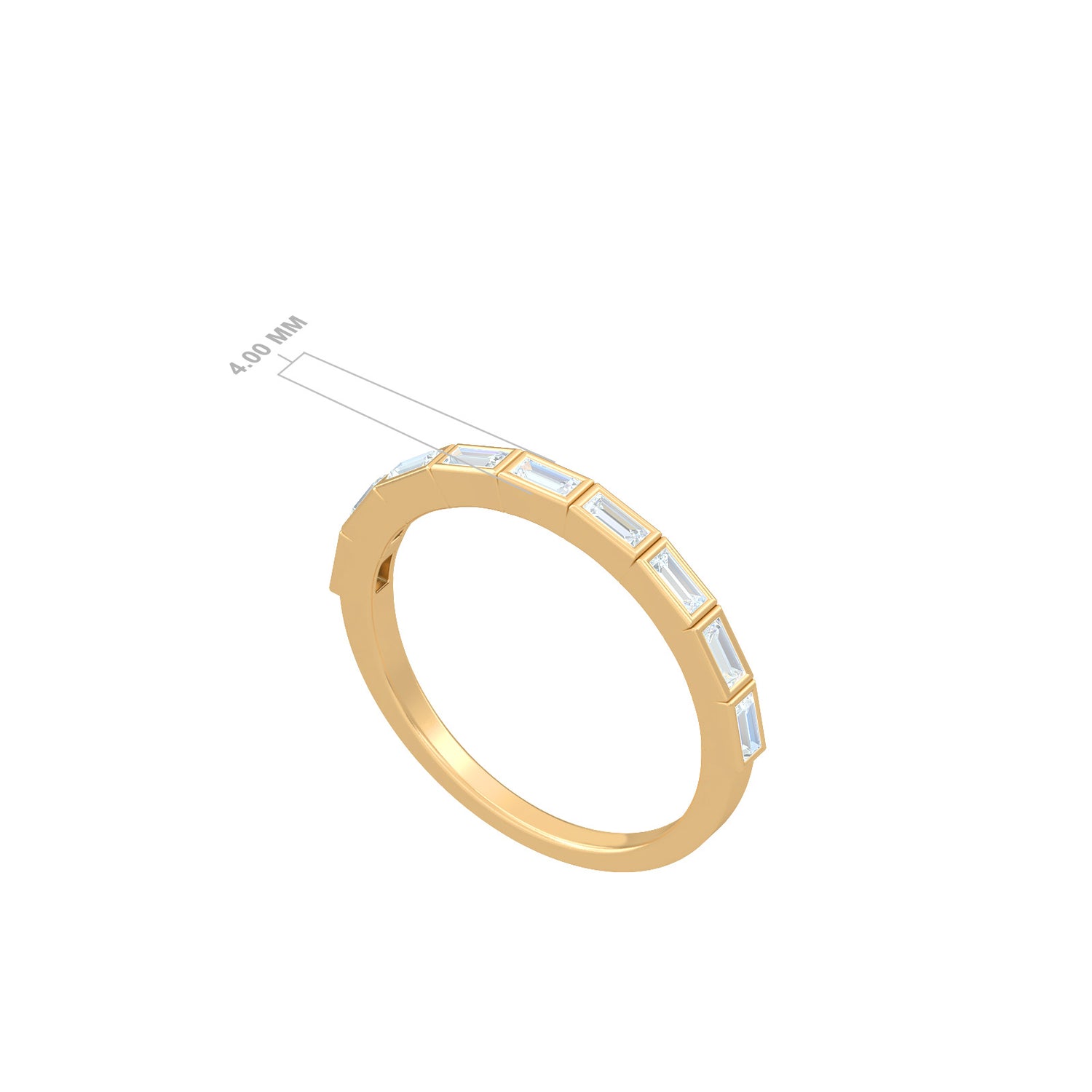 Ring Thin Baguette Half
