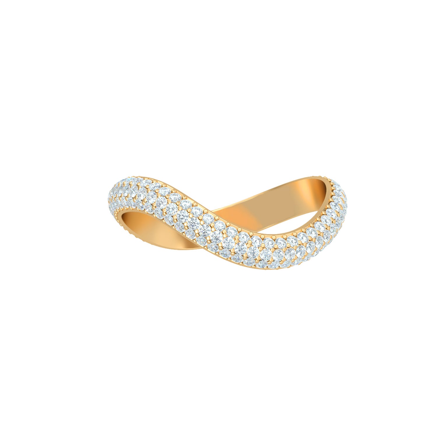 Three Rows Diamond Swing Ring