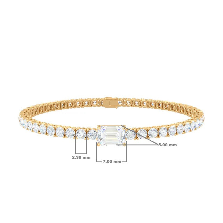 Scarlett Emerald Tennis Bracelet, solid 18K gold, view 5 of 19