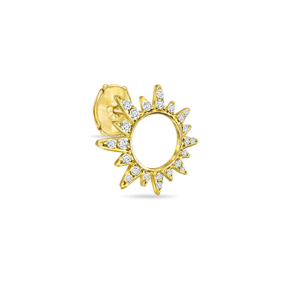 Forever Sun Mask Pin brooch & lapel pin, solid 18K gold, by Aquae Jewels