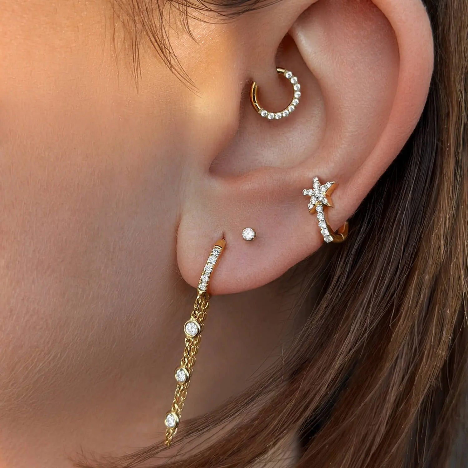 Star Cuff Earrings