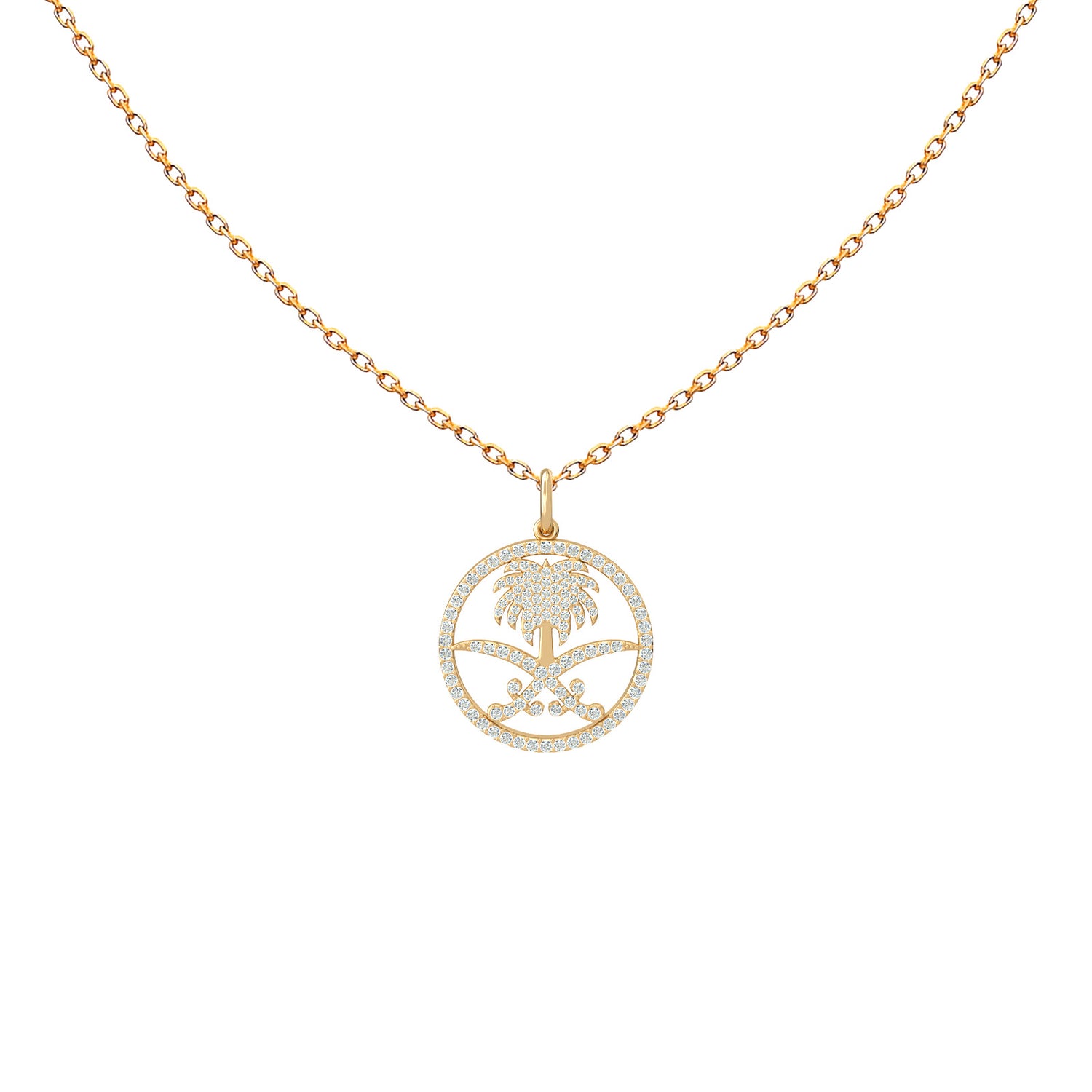 Saudi Arabia Diamonds Circle Necklace