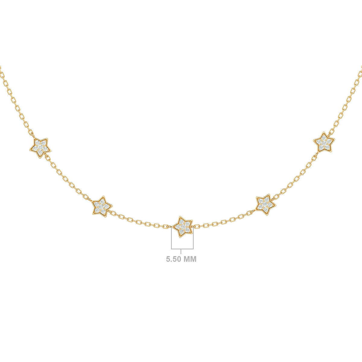 Star Diamonds Necklace, solid 18K gold, view 3 of 9