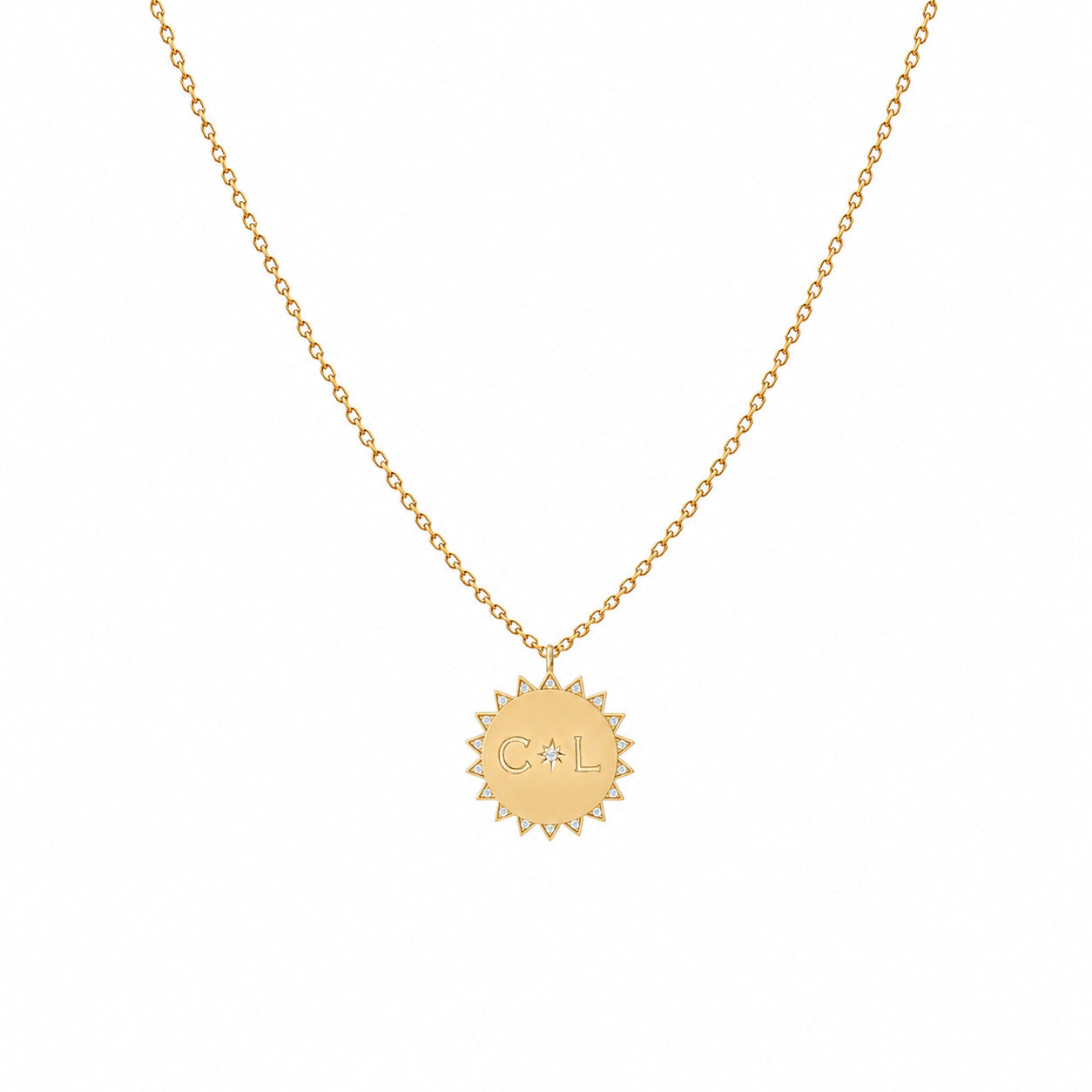 Sunny Initial Necklace Yellow