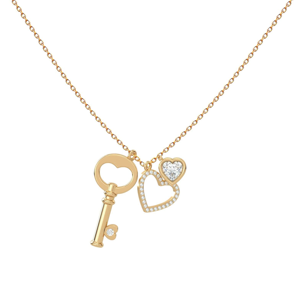 diamond-heart-key-necklace-sweet-love-18k-gold