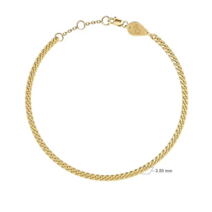 Thin Chain Bracelet, solid 18K gold, view 3 of 4