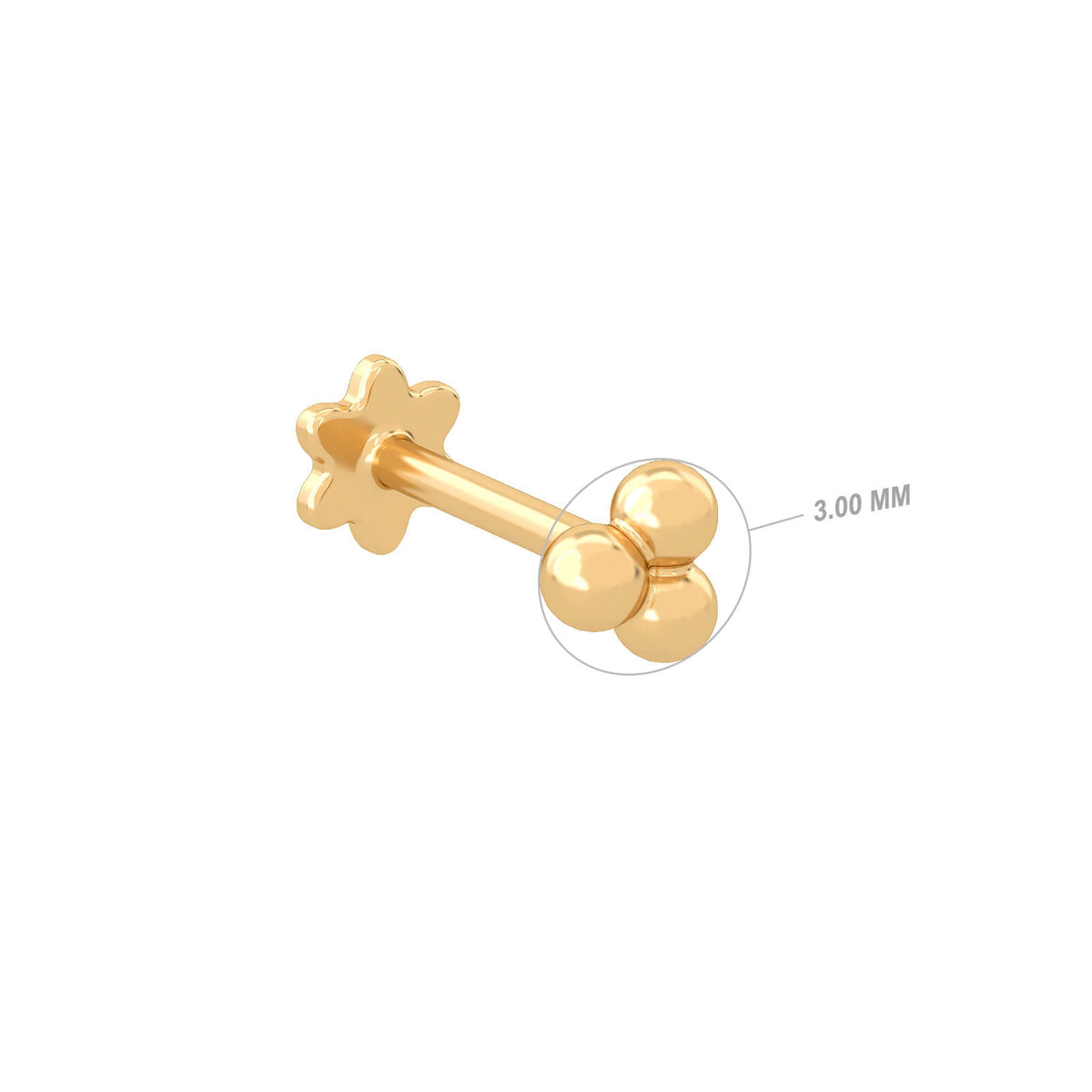 Trilogy Piercing - yellow gold - Aquae Jewels - Exquisite Jewelry in 18k Gold & Diamonds | Dubai