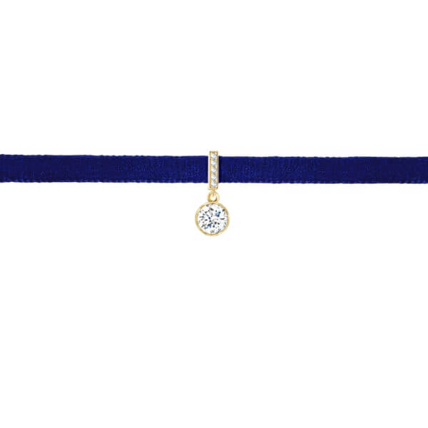 Solitaire Diamond Choker in 18K Gold with 0.20ct Diamond