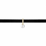 Velvet Pearl Choker necklace, solid 18K gold, view 4 of 7