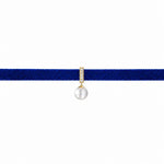 Velvet Pearl Choker necklace, solid 18K gold, by Aquae Jewels